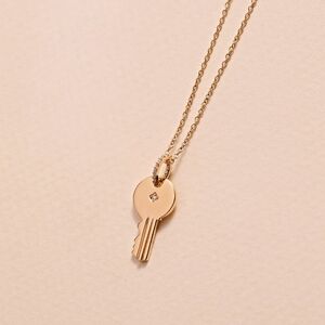 NWT TINY TAGS Round Key Necklace Stone GOLD CRYSTAL PAVE BOX MEJURI CATBIRD NIB